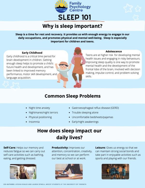 Sleep 101 - Family Psychology Centre | Psychologist Toronto